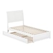 Andorra Twin Wood Platform Bed with Panel Footboard and Twin Trundle in White