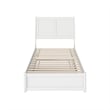 Andorra Twin Wood Platform Bed with Panel Footboard and Twin Trundle in White