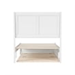 Andorra Twin Wood Platform Bed with Panel Footboard and Twin Trundle in White