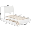 Andorra Twin Wood Platform Bed with Panel Footboard and Twin Trundle in White