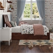 Andorra Twin Wood Platform Bed with Panel Footboard and Twin Trundle in Walnut