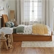 Andorra Twin Platform Bed with Panel Footboard & Twin Trundle in Light Toffee