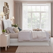 Andorra Full Wood Platform Bed with Panel Footboard and Twin Trundle in White