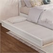 Andorra Full Wood Platform Bed with Panel Footboard and Twin Trundle in White