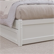 Andorra Full Wood Platform Bed with Panel Footboard and Twin Trundle in White