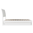 Andorra Full Wood Platform Bed with Panel Footboard and Twin Trundle in White