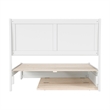 Andorra Full Wood Platform Bed with Panel Footboard and Twin Trundle in White