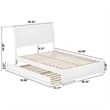 Andorra Full Wood Platform Bed with Panel Footboard and Twin Trundle in White