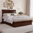 Andorra Full Wood Platform Bed with Panel Footboard and Twin Trundle in Walnut