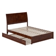 Andorra Full Wood Platform Bed with Panel Footboard and Twin Trundle in Walnut