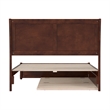 Andorra Full Wood Platform Bed with Panel Footboard and Twin Trundle in Walnut