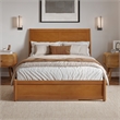 Andorra Full Platform Bed with Panel Footboard & Twin Trundle in Light Toffee