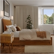 Andorra Full Platform Bed with Panel Footboard & Twin Trundle in Light Toffee