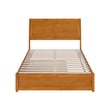 Andorra Full Platform Bed with Panel Footboard & Twin Trundle in Light Toffee