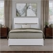 Andorra Queen Wood Platform Bed with Panel Footboard & Twin XL Trundle in White