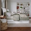 Andorra Queen Wood Platform Bed with Panel Footboard & Twin XL Trundle in White
