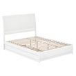 Andorra Queen Wood Platform Bed with Panel Footboard & Twin XL Trundle in White