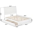 Andorra Queen Wood Platform Bed with Panel Footboard & Twin XL Trundle in White