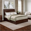 Andorra Queen Wood Platform Bed with Panel Footboard & Twin XL Trundle in Walnut