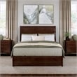 Andorra Queen Wood Platform Bed with Panel Footboard & Twin XL Trundle in Walnut