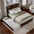 Andorra Queen Wood Platform Bed with Panel Footboard & Twin XL Trundle in Walnut