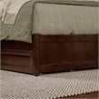 Andorra Queen Wood Platform Bed with Panel Footboard & Twin XL Trundle in Walnut