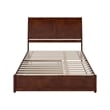 Andorra Queen Wood Platform Bed with Panel Footboard & Twin XL Trundle in Walnut