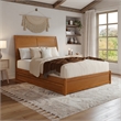 Andorra Queen Platform Bed with Panel Footboard & TXL Trundle in Light Toffee
