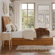Andorra Queen Platform Bed with Panel Footboard & TXL Trundle in Light Toffee