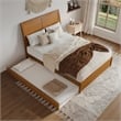Andorra Queen Platform Bed with Panel Footboard & TXL Trundle in Light Toffee