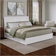 Andorra King Wood Platform Bed with Panel Footboard and Storage Drawers in White
