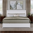 Andorra King Wood Platform Bed with Panel Footboard and Storage Drawers in White