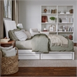 Andorra King Wood Platform Bed with Panel Footboard and Storage Drawers in White