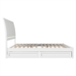 Andorra King Wood Platform Bed with Panel Footboard and Storage Drawers in White