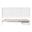 Andorra King Wood Platform Bed with Panel Footboard and Storage Drawers in White