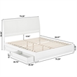 Andorra King Wood Platform Bed with Panel Footboard and Storage Drawers in White