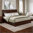Andorra King Wood Platform Bed with Panel Footboard & Storage Drawers in Walnut