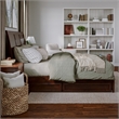 Andorra King Wood Platform Bed with Panel Footboard & Storage Drawers in Walnut