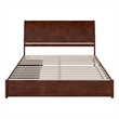 Andorra King Wood Platform Bed with Panel Footboard & Storage Drawers in Walnut