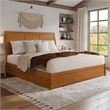 Andorra King Wood Platform Bed with Panel Footboard & Drawers in Light Toffee