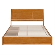 Andorra King Wood Platform Bed with Panel Footboard & Drawers in Light Toffee