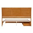 Andorra King Wood Platform Bed with Panel Footboard & Drawers in Light Toffee