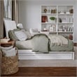 Andorra King Wood Platform Bed with Panel Footboard and Twin XL Trundle in White