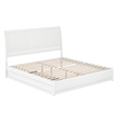 Andorra King Wood Platform Bed with Panel Footboard and Twin XL Trundle in White