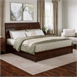 Andorra King Wood Platform Bed with Panel Footboard & Twin XL Trundle in Walnut