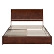 Andorra King Wood Platform Bed with Panel Footboard & Twin XL Trundle in Walnut