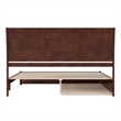 Andorra King Wood Platform Bed with Panel Footboard & Twin XL Trundle in Walnut