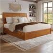 Andorra King Platform Bed with Panel Footboard & TXL Trundle in Light Toffee