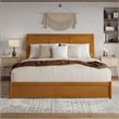 Andorra King Platform Bed with Panel Footboard & TXL Trundle in Light Toffee