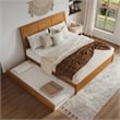 Andorra King Platform Bed with Panel Footboard & TXL Trundle in Light Toffee